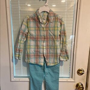 Carters boys pastel shirt and pants set. Size 4T